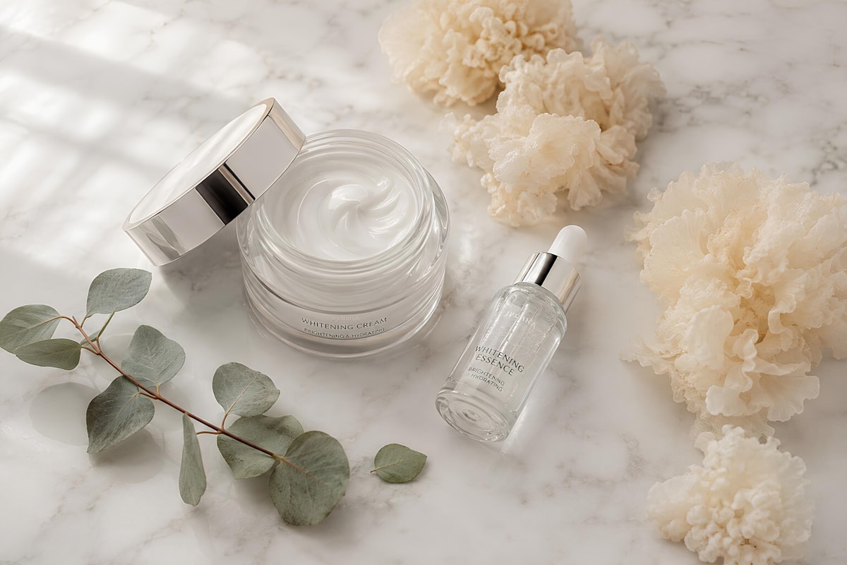 Scientific illustration of skincare ingredients